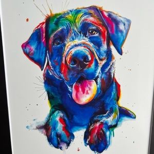 Black Labrador Art Print with Frame 11x14 inch